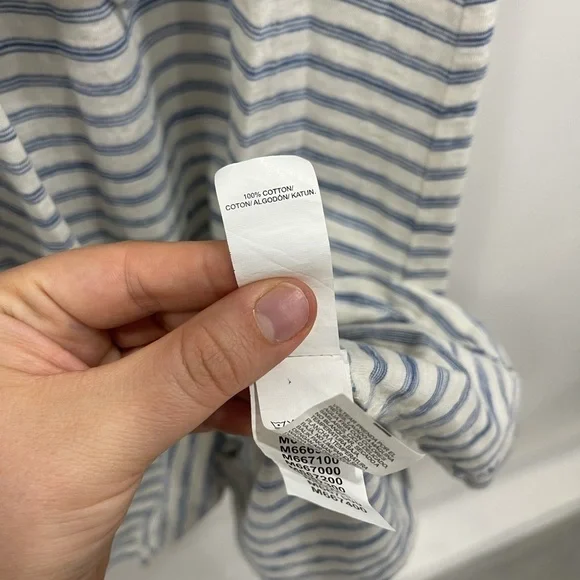 Lucky Brand Scoop Neck Dress Stripe Tie-Waist Blue - Picture 7 of 9